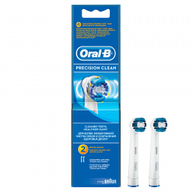 Накрайник за електрическа четка Oral-B Precision Clean, 2 бр , бели