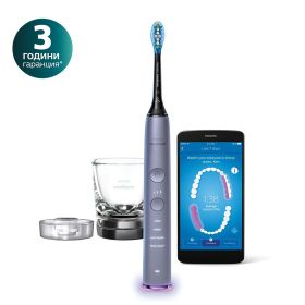 Електрическа звукова четка за зъби с приложение Philips Sonicare DiamondClean Smart HX9901/43   сив  + чаша за индукционно зареждане