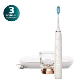 Електрическа звукова четка за зъби с приложение Philips Sonicare  DiamondClean 9000 HX9911/94, розово злато +USB  кутия за пътуване + индукционна чаша за зареждане