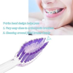 Ортодонтска Четка За Зъби Falcon V-trim  Dual Head  1 Брой синя, зеленна , лилава