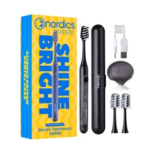 Звукова електрическа четка за зъби Nordics Expert Shine Bright X010B черна 
